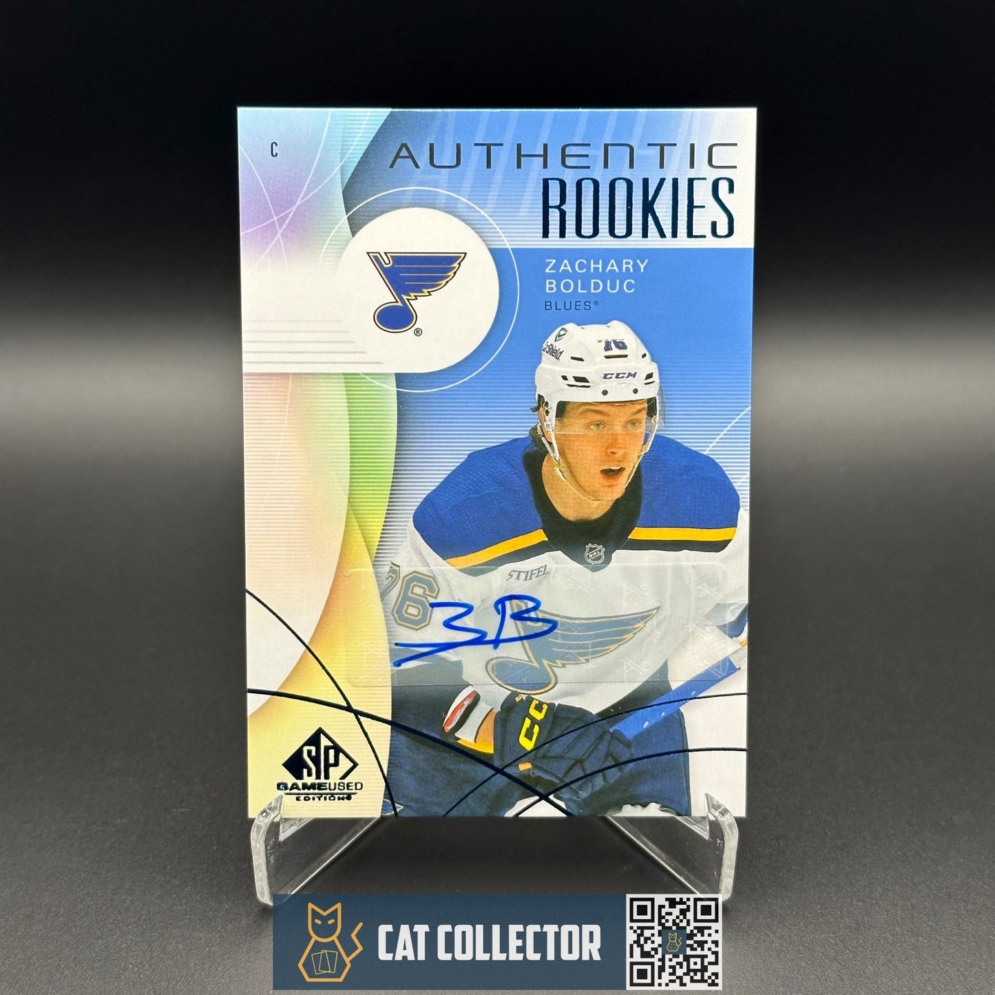 2024-25 UD SP Game Used ZACHARY BOLDUC #255 Blue AUTO Rookie RC