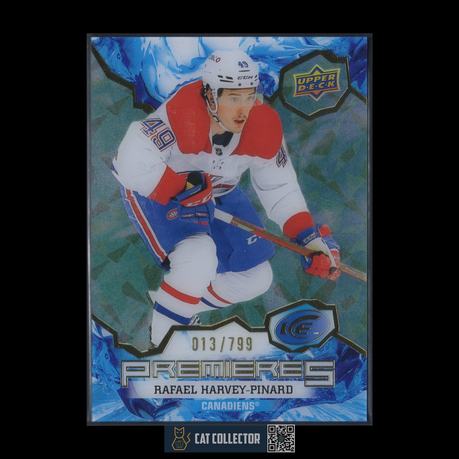 2021-22 UD Ice RAFAEL HARVEY-PINARD #162 Ice Premieres Green Parallel RC /799