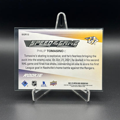 2021-22 UD Credentials PHILIP TOMASINO #SGR13 Speed of the Game RC