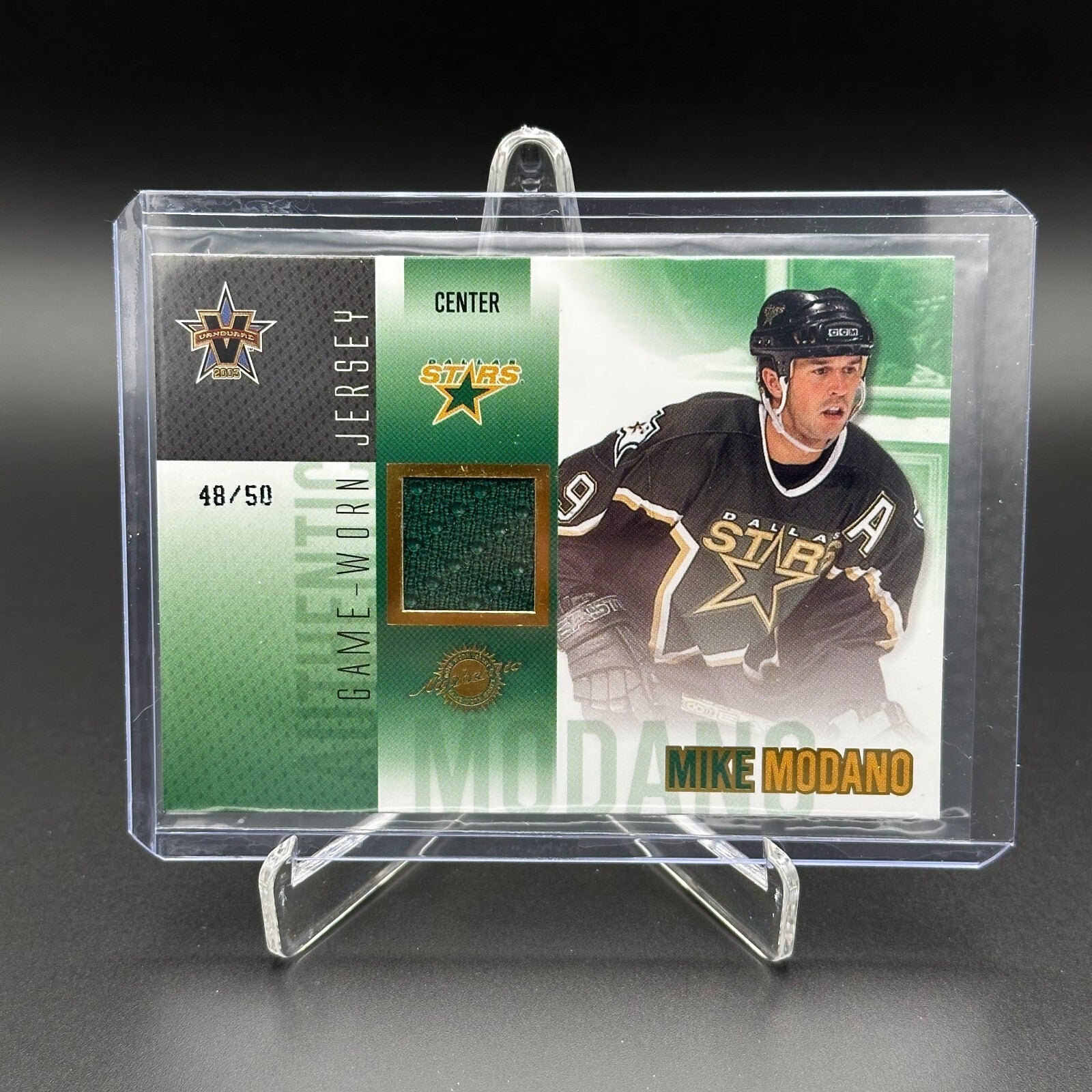 2002-03 Pacific Vanguard MIKE MODANO #15 Authentic Game-Worn Jersey 48/50