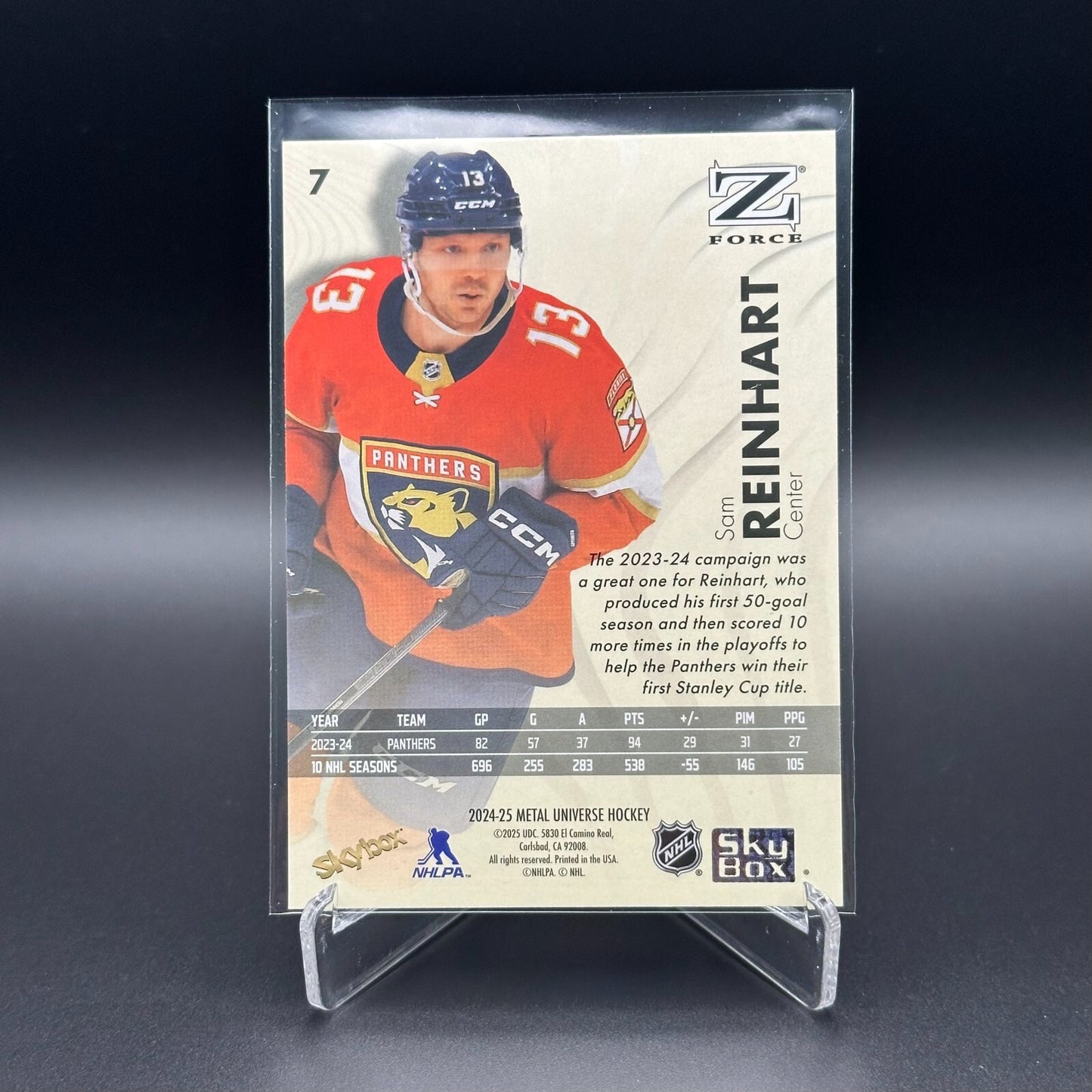 2024-25 SkyBox Metal Universe SAM REINHART #7 Z-Force
