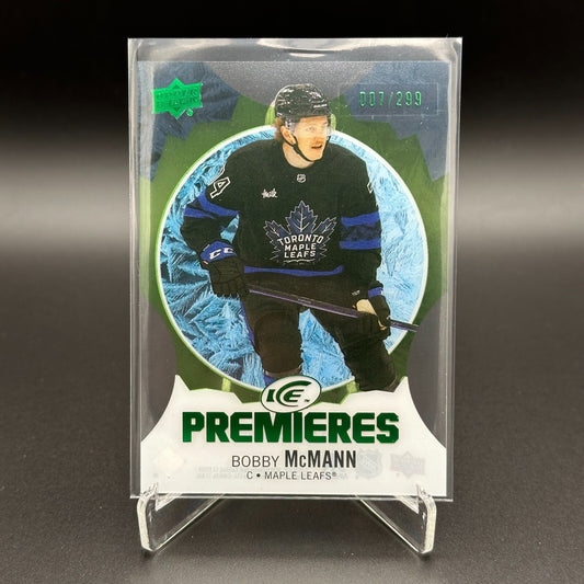 2023-24 UD Ice BOBBY MCMANN #221 Premieres Green Parallel 7/299 RC Rookie