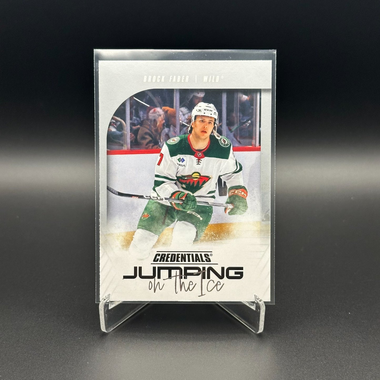 2024-25 UD Credentials BROCK FABER #JI-BF Jumping on the ice - Minnesota Wild