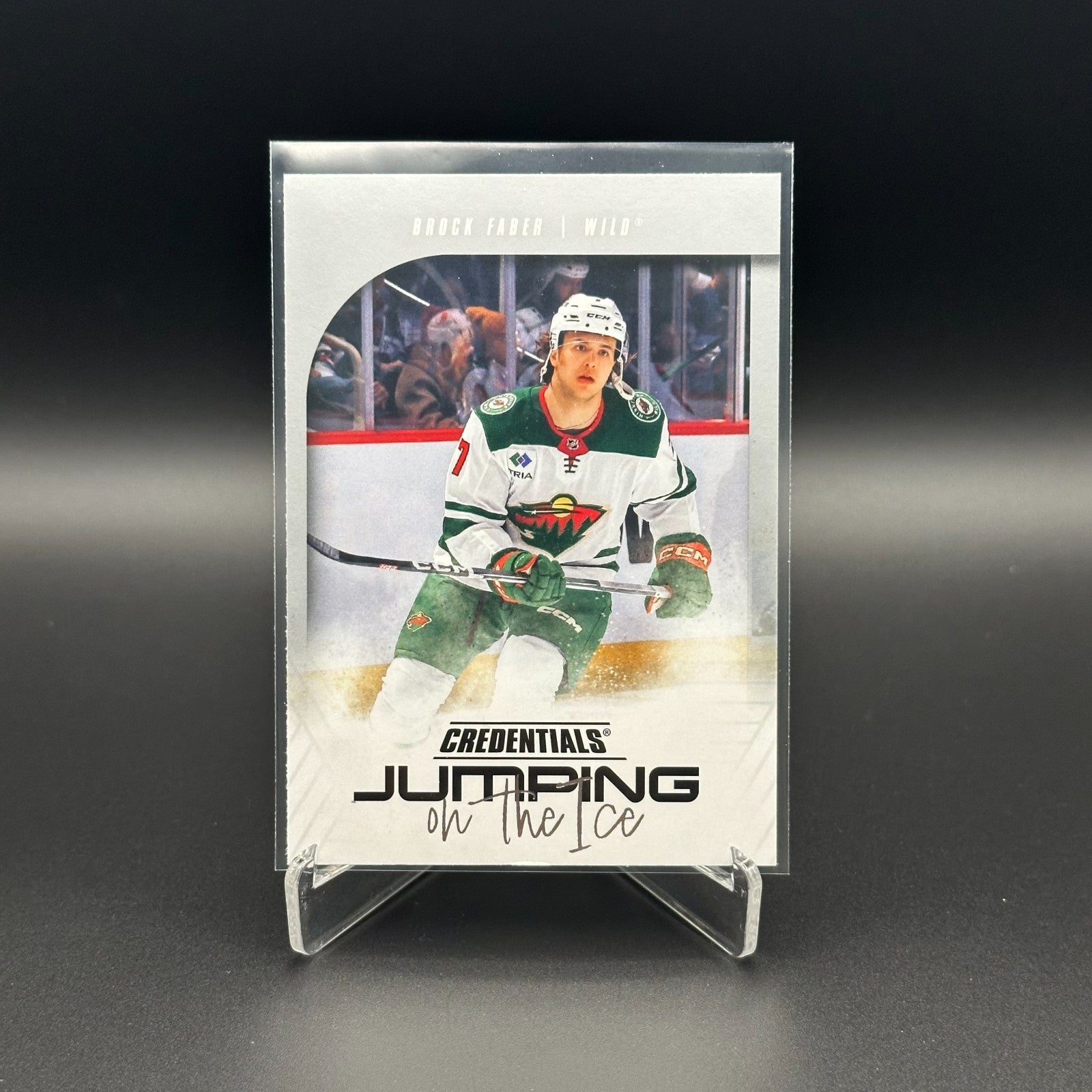 2024-25 UD Credentials BROCK FABER #JI-BF Jumping on the ice - Minnesota Wild