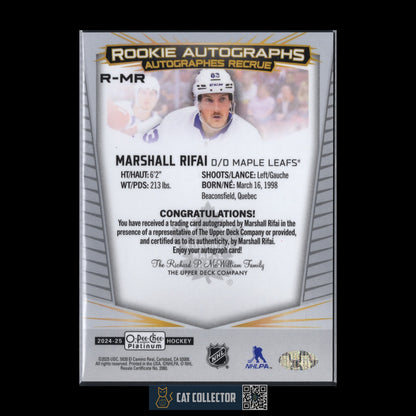 2024-25 O-Pee-Chee Platinum MARSHALL RIFAI #R-MR Rookie Autograph RC