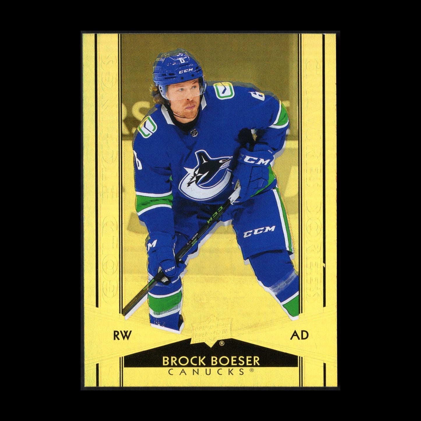 2021-22 UD Tim Hortons BROCK BOESER #G-9 Gold Etchings - Vancouver Canucks