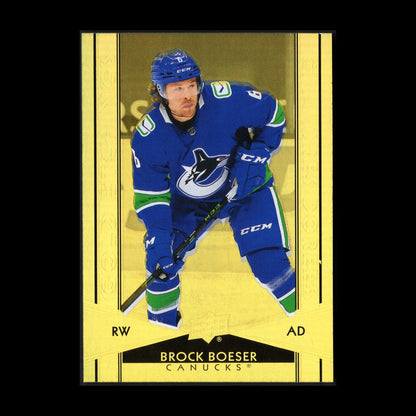 2021-22 UD Tim Hortons BROCK BOESER #G-9 Gold Etchings - Vancouver Canucks