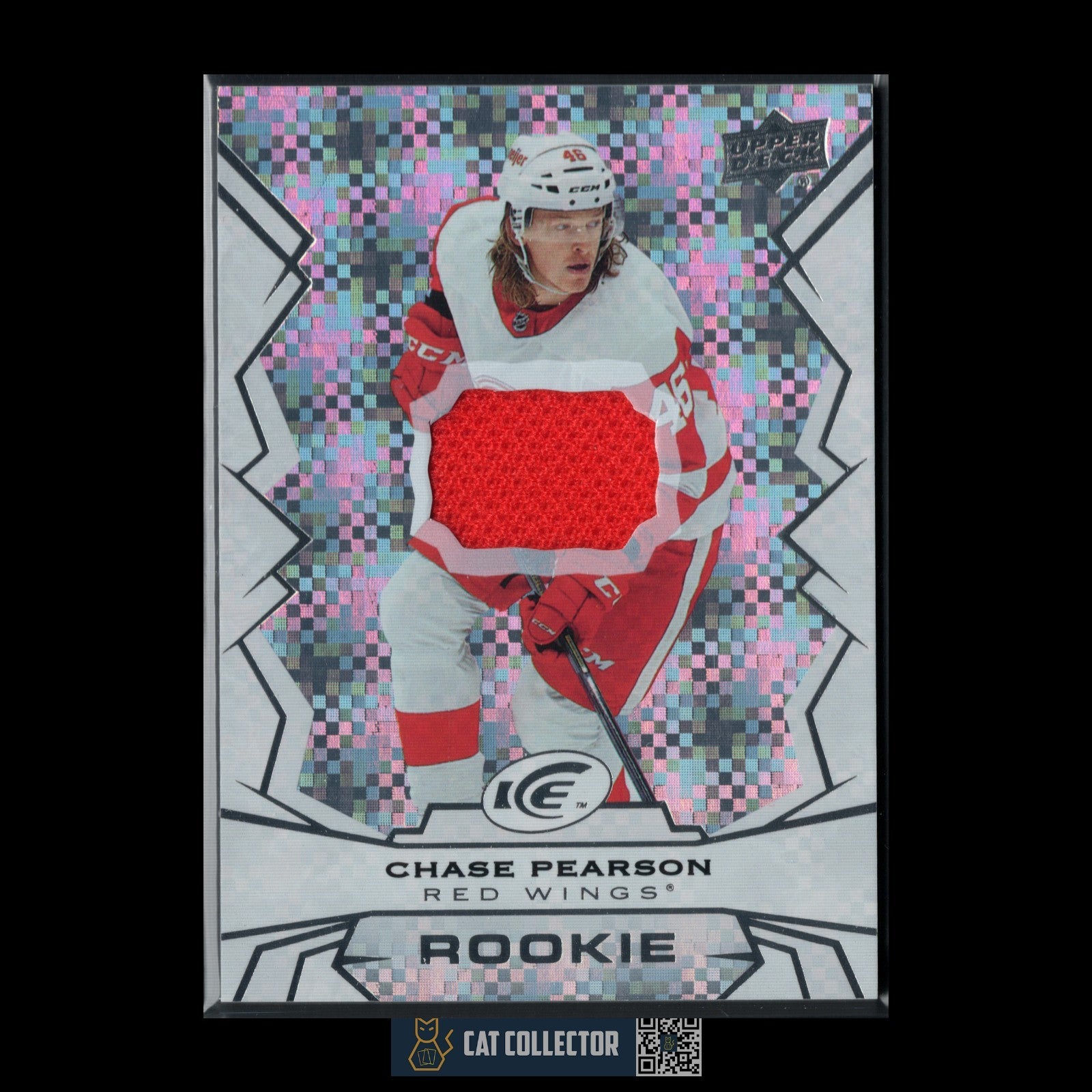 2022-23 UD Ice CHASE PEARSON #130 Jersey Rookie RC - Detroit Red Wings