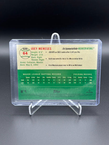 2023 Topps Chrome Platinum JOEY MENESES #64 RC Blue Mini-Diamond Refractor /199
