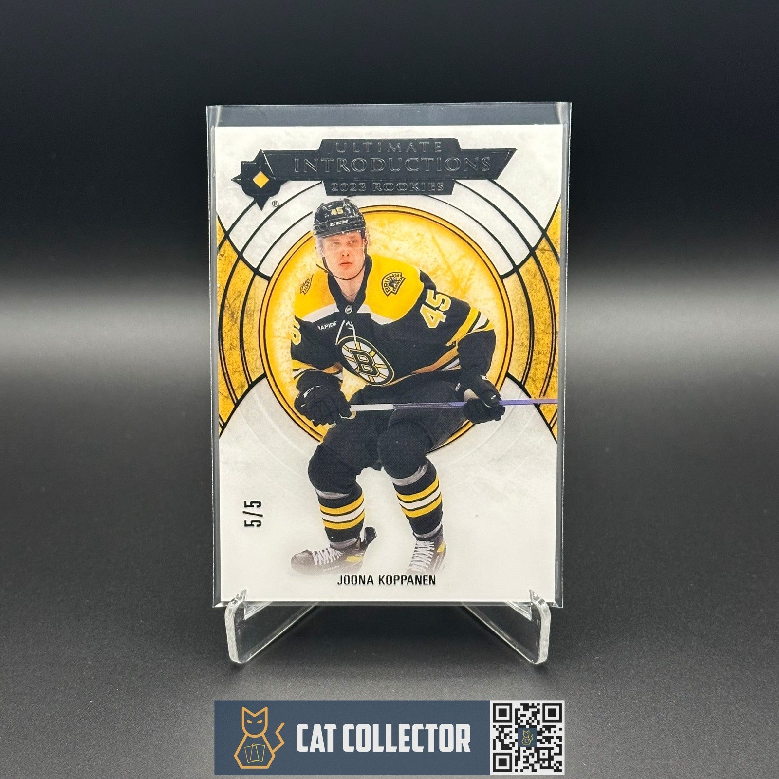 2023-24 UD Ultimate Collection JOONA KOPPANEN #UI-62 Introductions Black 5/5 RC