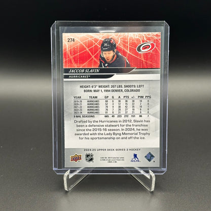 2024-25 UD Series 2 JACCOB SLAVIN #274 Deluxe /250 - Carolina Hurricanes
