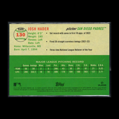 2023 Topps Chrome Platinum JOSH HADER #130 Topps Refractor /499