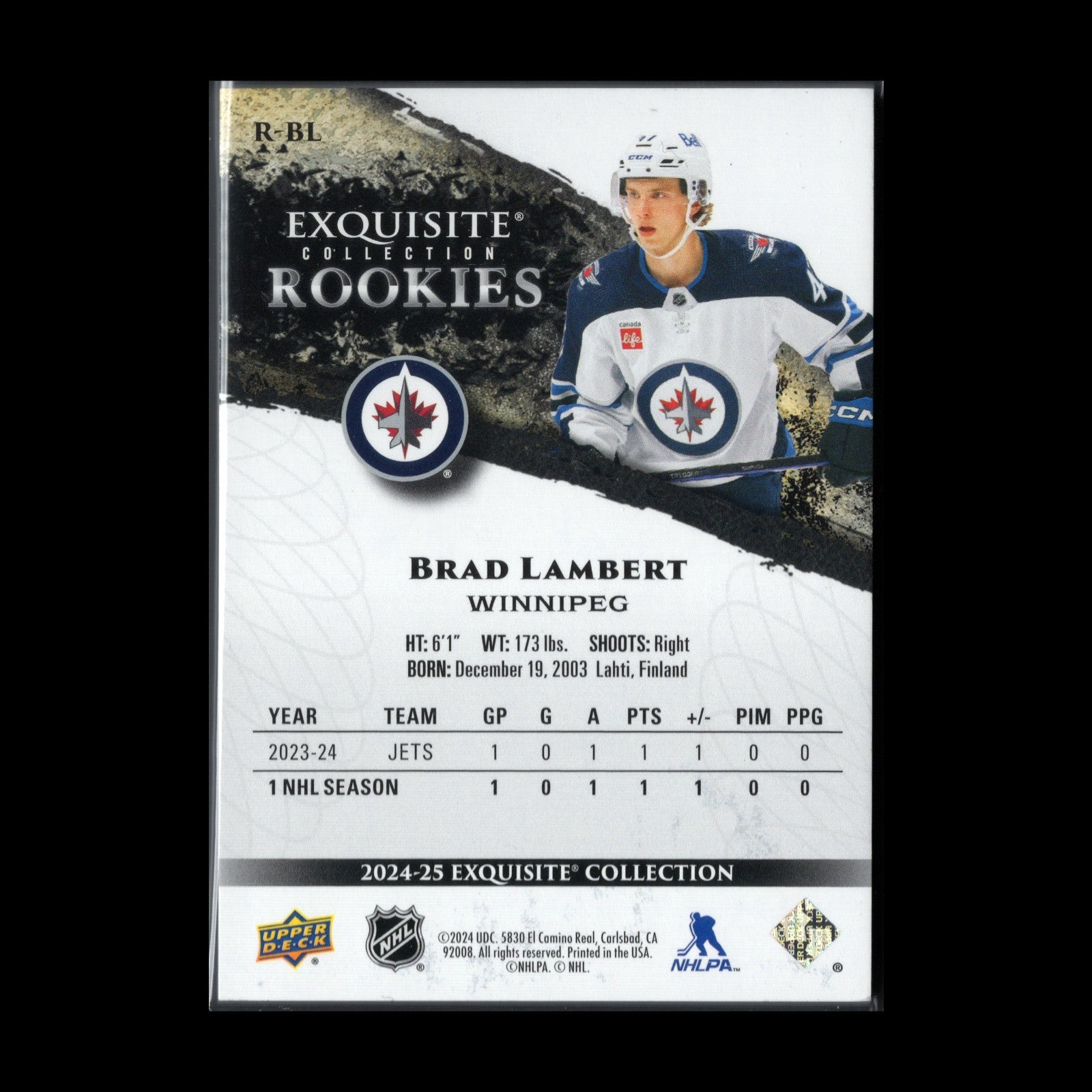 2024-25 UD Exquisite Collection BRAD LAMBERT #R-BL Rookies Gold RC /99