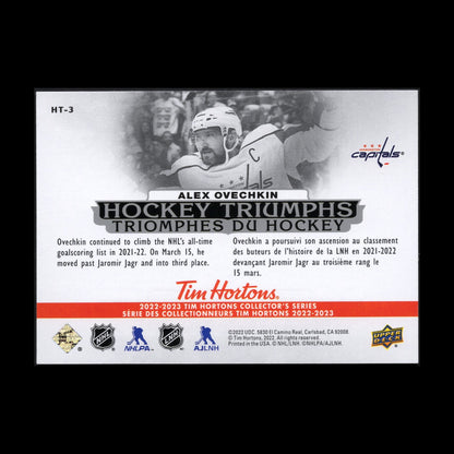 2022-23 UD Tim Hortons ALEX OVECHKIN #HT-3 Hockey Triumphs - Washington Capitals