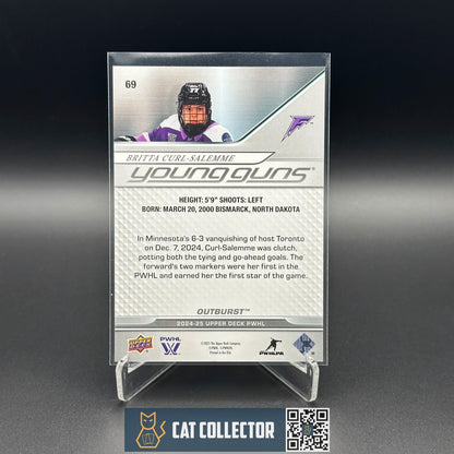 2024-25 UD PWHL BRITTA CURL-SALEMME #69 Young Guns Outburst RC