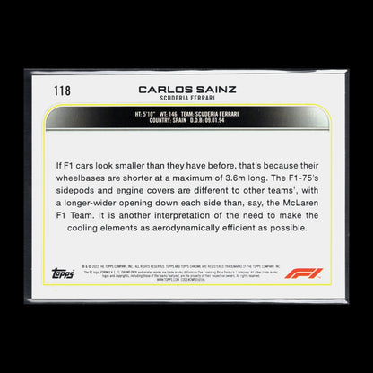 2022 Topps Chrome F1 Formula 1 CARLOS SAINZ #118 - Scuderia Ferrari