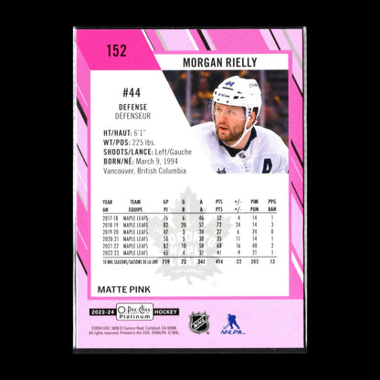 2023-24 O-Pee-Chee Platinum MORGAN RIELLY #152 Matte Pink - Toronto Maple Leafs