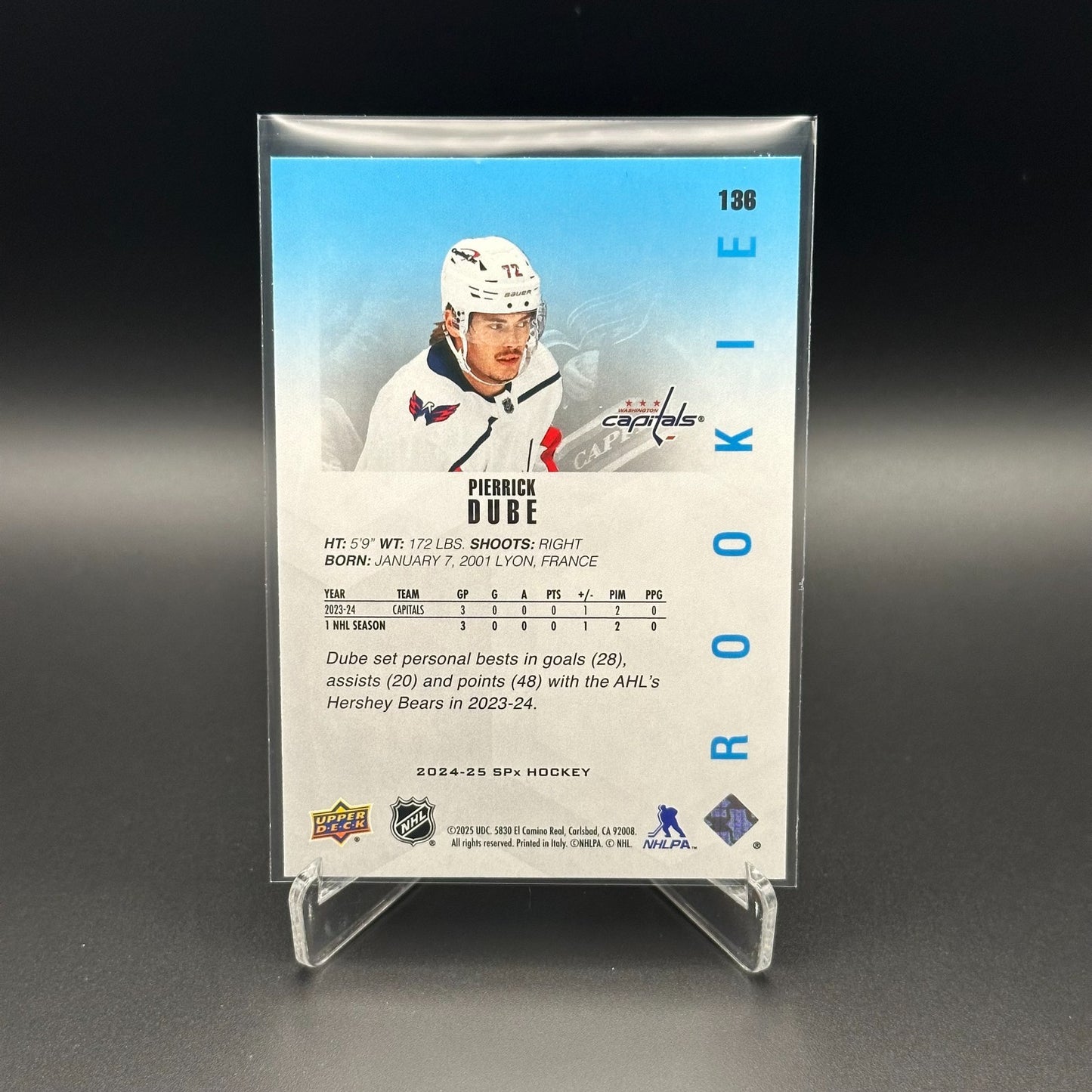 2024-25 Upper Deck SPx PIERRICK DUBE #136 Rookie RC - Washington Capitals