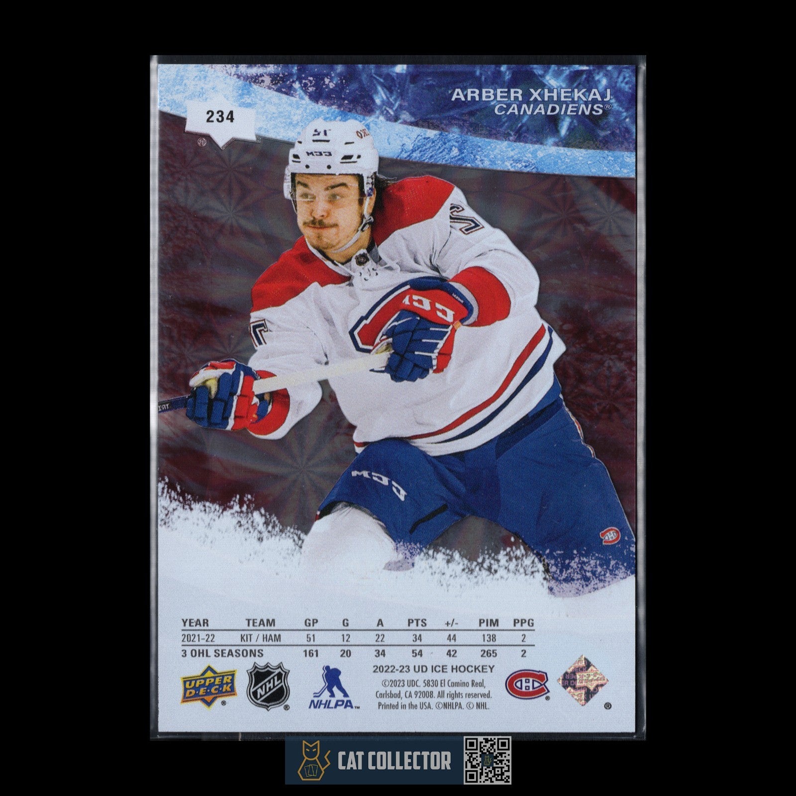 2022-23 UD Ice ARBER XHEKAJ #234 Ice Premieres Red Parallel Rookie RC /299