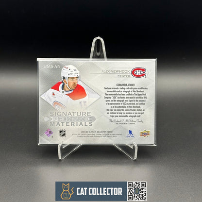2023-24 Ultimate Collection ALEX NEWHOOK #UMS-AN Signature Premium Materials /99