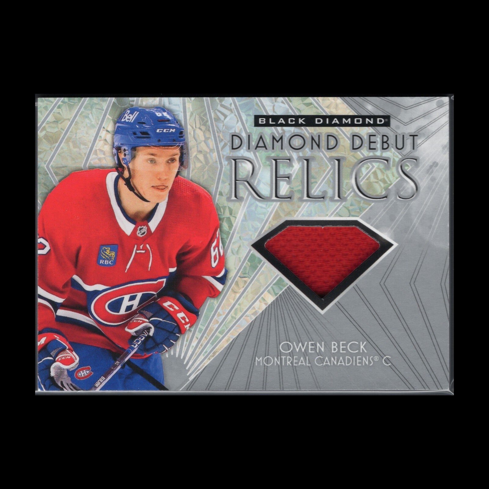 2023-24 UD Black Diamond OWEN BECK #DD-OB Diamond Debut Relics RC
