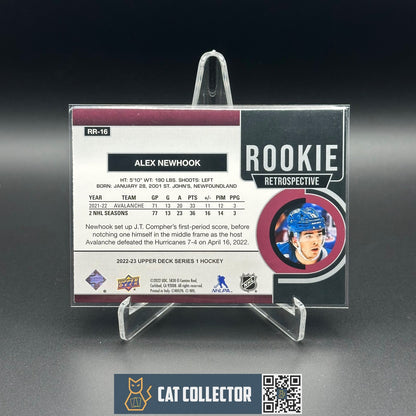 2022-23 UD Series 1 ALEX NEWHOOK #RR-16 Rookie Retrospective