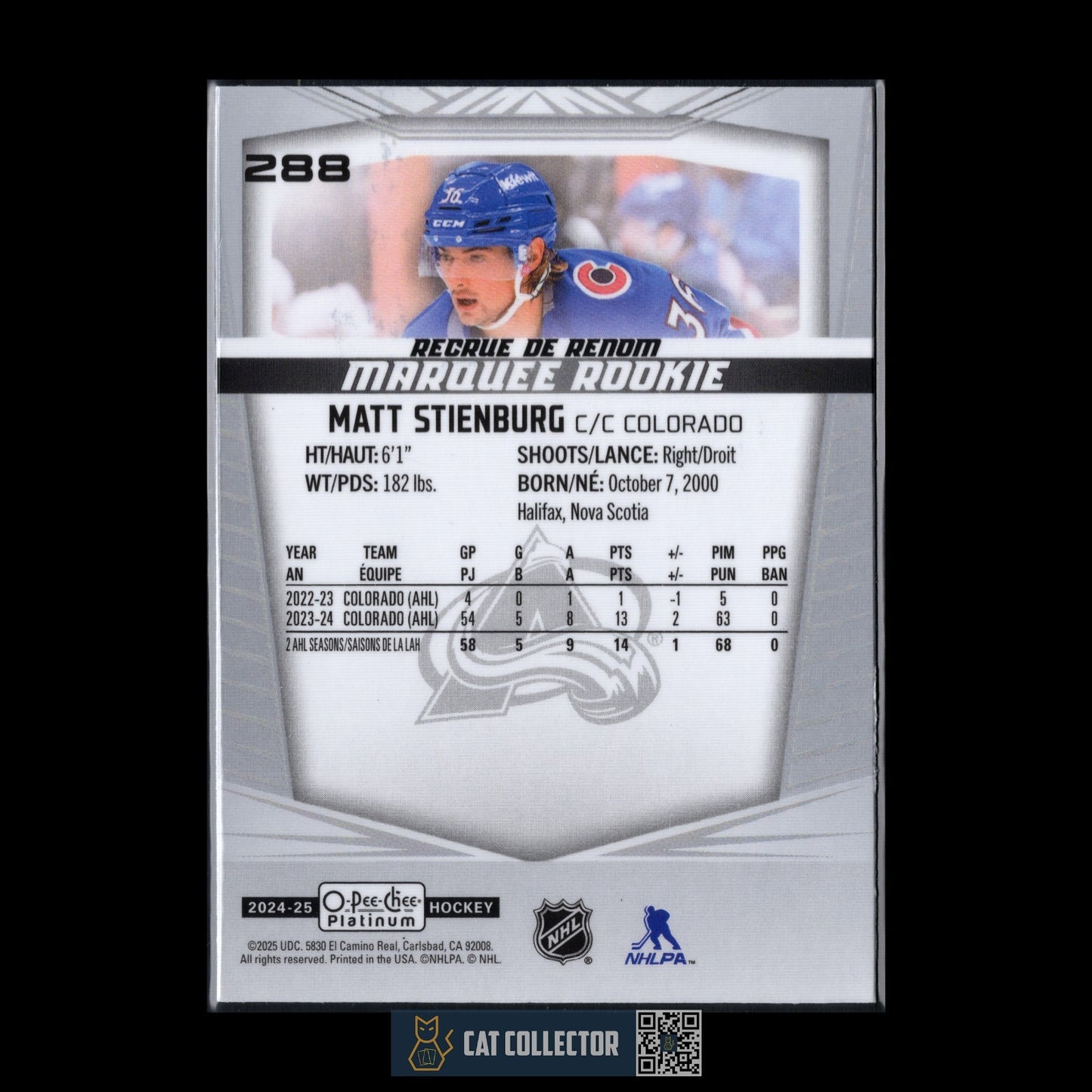 2024-25 O-Pee-Chee Platinum MATT STIENBURG #288 Marquee Rookie RC