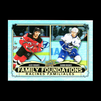2023-24 UD Tim Hortons JACK & QUINN HUGHES #FF-4 Family Foundations