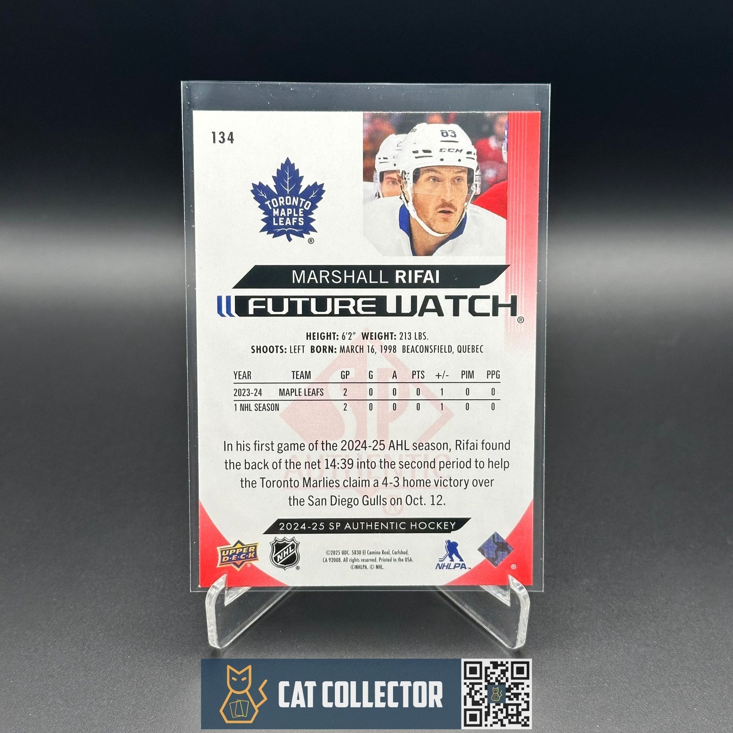 2024-25 UD SP Authentic MARSHALL RIFAI #134 Future Watch Limited Red RC