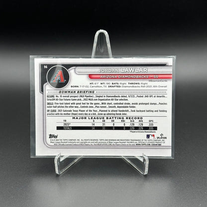 2024 Topps Bowman JORDAN LAWLAR #96 Prospect RC - Arizona Diamondbacks