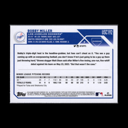 2023 Topps Chrome Updated Series BOBBY MILLER #USC192 Rookie RC