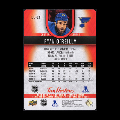 2022-23 UD Tim Hortons RYAN O'REILLY #DC-21 Red Die-Cut