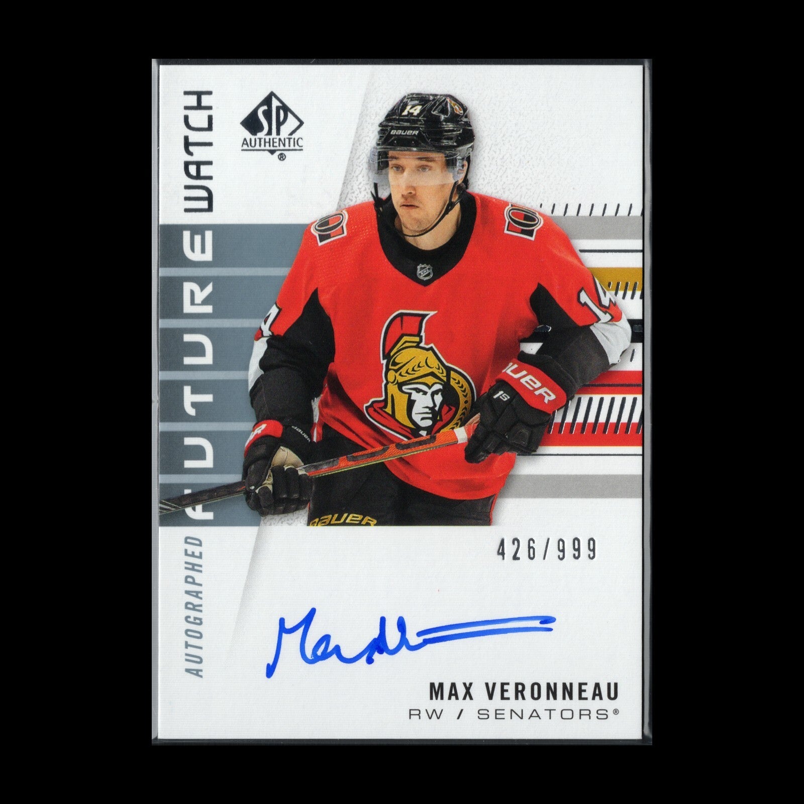 2019-20 UD SP Authentic MAX VERONNEAU #156 Future Watch Autographed /999