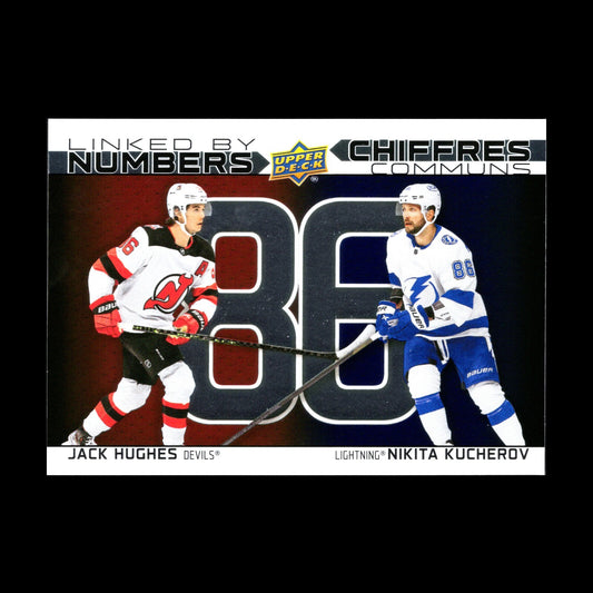 2023-24 UD Tim Hortons JACK HUGHES & NIKITA KUCHEROV #LN-12 Linked By Numbers