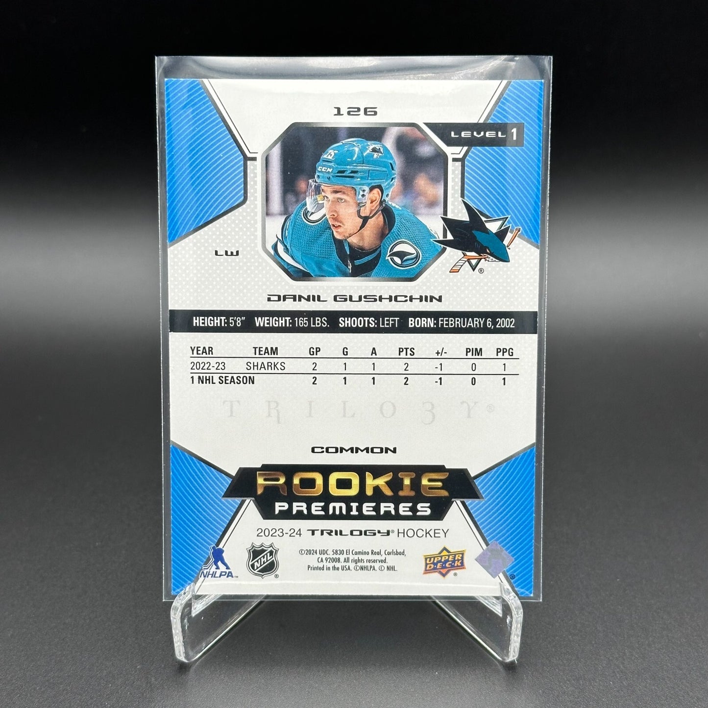 2023-24 UD Trilogy DANIL GUSHCHIN #126 Rookie premieres Level 1 /999