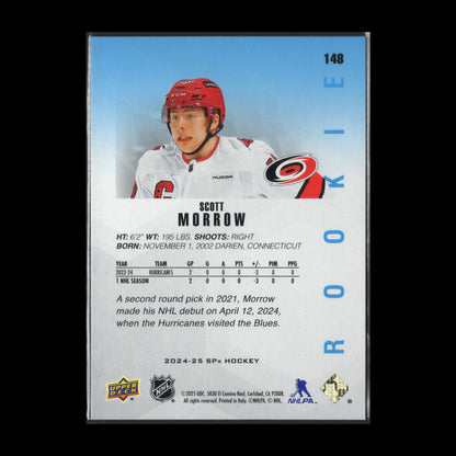 2024-25 Upper Deck SPx SCOTT MORROW #148 RC - Carolina Hurricanes