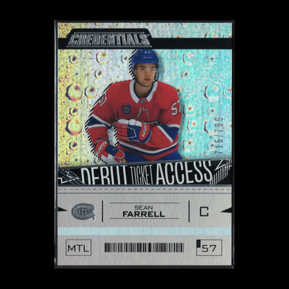 2023-24 UD Credentials SEAN FARRELL #170 Debut Ticket Access /799 RC