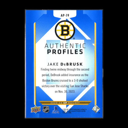2023-24 UD SP Authentic JAKE DEBRUSK #AP-19 Authentic Profiles Blue