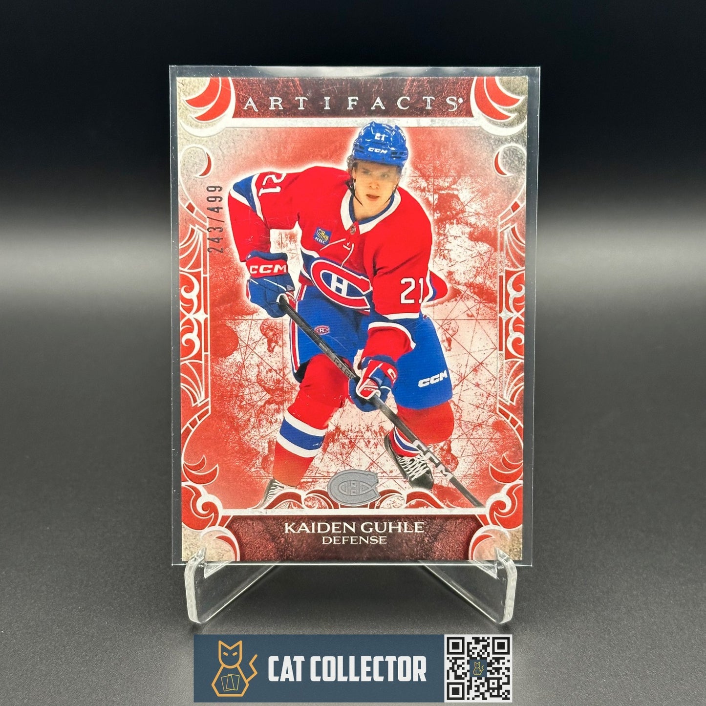 2024-25 UD Artifacts KAIDEN GUHLE #75 Ruby 243/499 - Montreal Canadiens