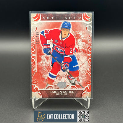 2024-25 UD Artifacts KAIDEN GUHLE #75 Ruby 243/499 - Montreal Canadiens