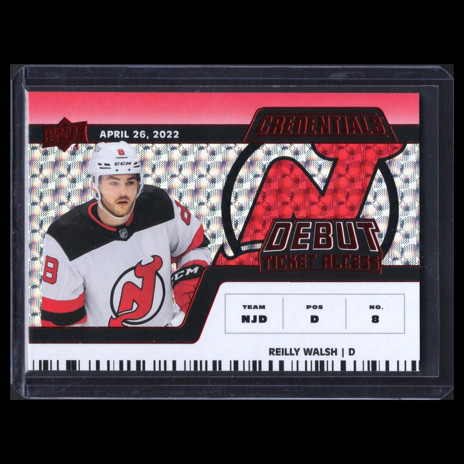 2022-23 UD Credentials REILLY WALSH #143 Debut Ticket Access Red RC 279/299