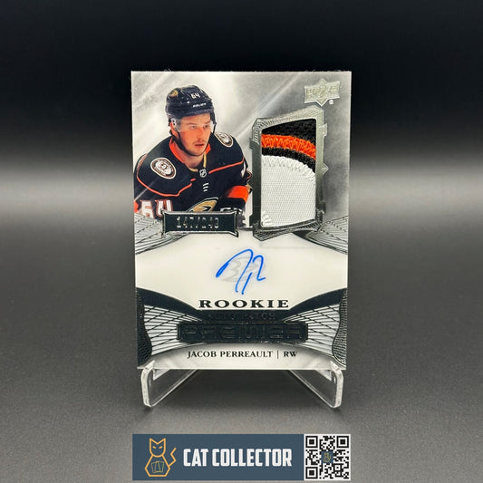 2022-23 UD Premier JACOB PERREAULT #AR-JP Rookie Auto Patch RC /249