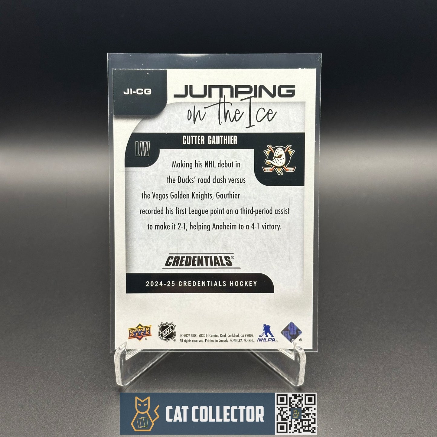 2024-25 UD Credentials CUTTER GAUTHIER #JI-CG Jumping on the ice Rookie RC