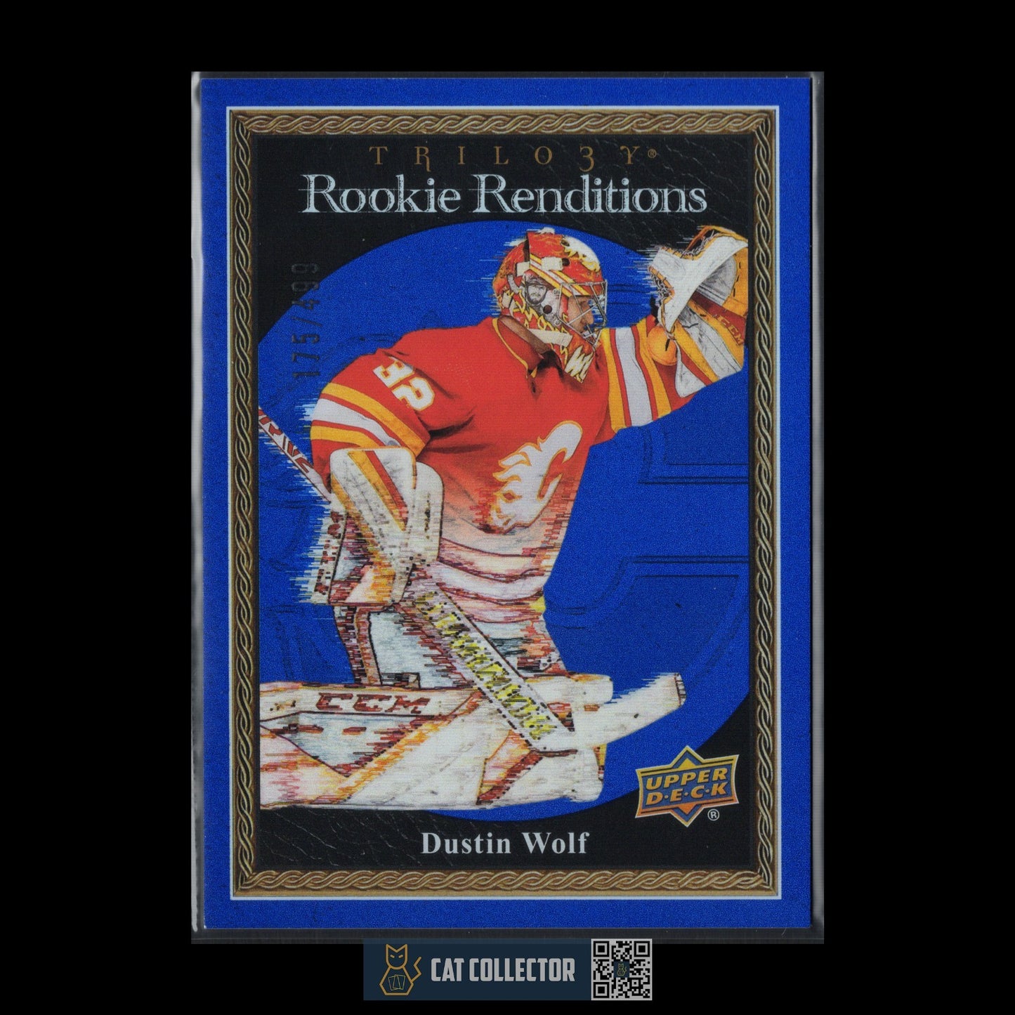 2023-24 UD Trilogy DUSTIN WOLF #RR-19 RC Rookie Renditions Blue 175/499