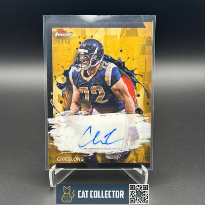 2024 Topps Finest CHRIS LONG #FA-CL Gold Refractor Auto 26/50 - St. Louis Rams