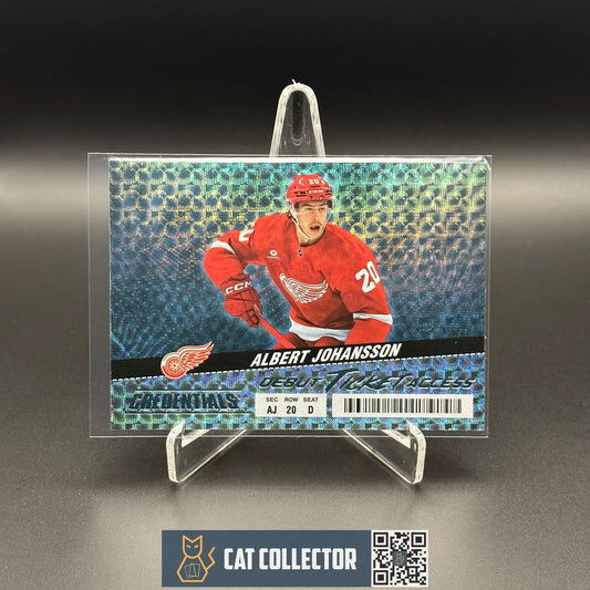 2024-25 UD Credentials ALBERT JOHANSSON #101 Debut Ticket Access Horizontal RC