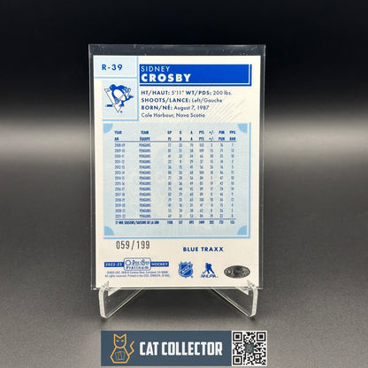 2022-23 O-Pee-Chee Platinum SIDNEY CROSBY #R-39 Blue Traxx /199 SP