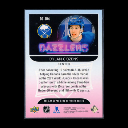2020-21 UD Extended DYLAN COZENS #DZ-104 Dazzlers Orange RC