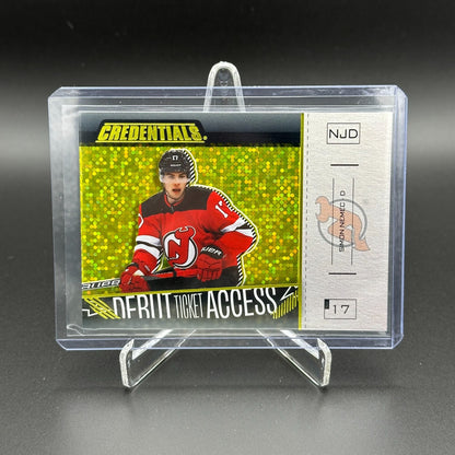 2023-24 UD Credentials SIMON NEMEC #184 Debut Ticket Access Yellow Rookie RC