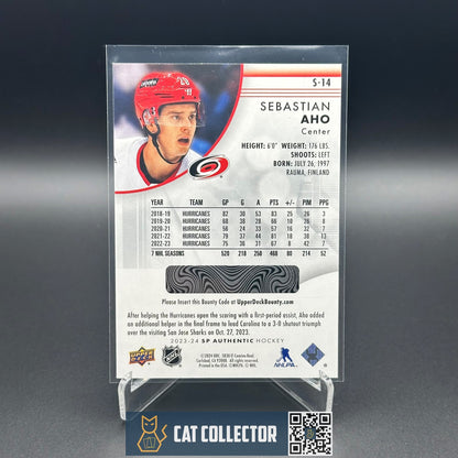2023-24 UD SP Authentic SEBASTIAN AHO #S-14 Spectrum FX Bounty